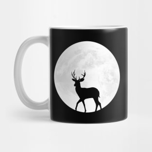 Deer Silhouette in Full Moon Mug